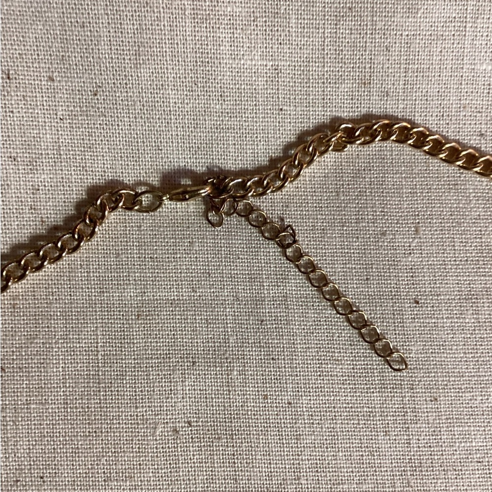 Vintage cascading daisies Gold Floral Statement Necklace center rhinestones - Picture 6 of 10